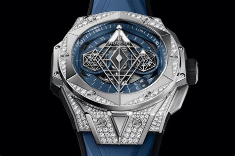 hublot big bang sang bleu 45mm ss rubber automatic|the Hublot sang bleu.